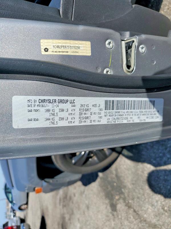 Aukcja sprzedaży 2015 Jeep Patriot, vin: 1C4NJPBA1FD210206, numer aukcji: 67276106