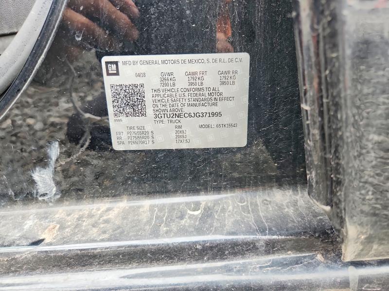 2018 Gmc Sierra მანქანა იყიდება აუქციონზე, vin: 3GTU2NEC6JG371995, აუქციონის ნომერი: 68156926