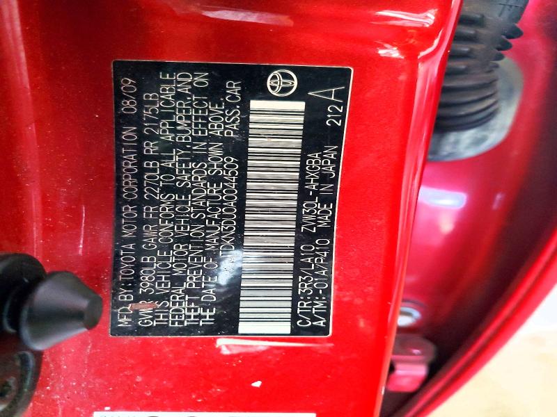 70972416 :رقم المزاد ، JTDKN3DU0A0044509 vin ، 2010 Toyota Prius مزاد بيع