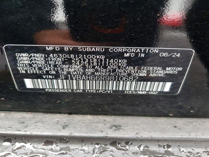 Aukcja sprzedaży 2024 Subaru Wrx, vin: JF1VBAH66R9810682, numer aukcji: 67399076