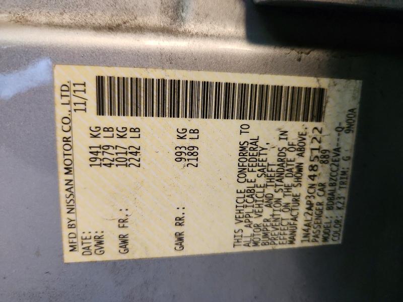 Aukcja sprzedaży 2012 Nissan Altima, vin: 1N4AL2AP3CN485122, numer aukcji: 68403396