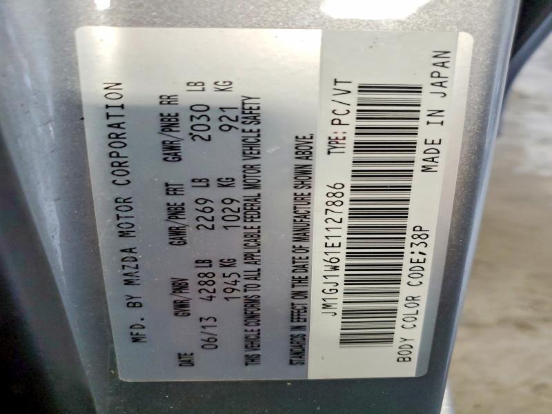 2014 Mazda 6 მანქანა იყიდება აუქციონზე, vin: JM1GJ1W61E1127886, აუქციონის ნომერი: 67715376