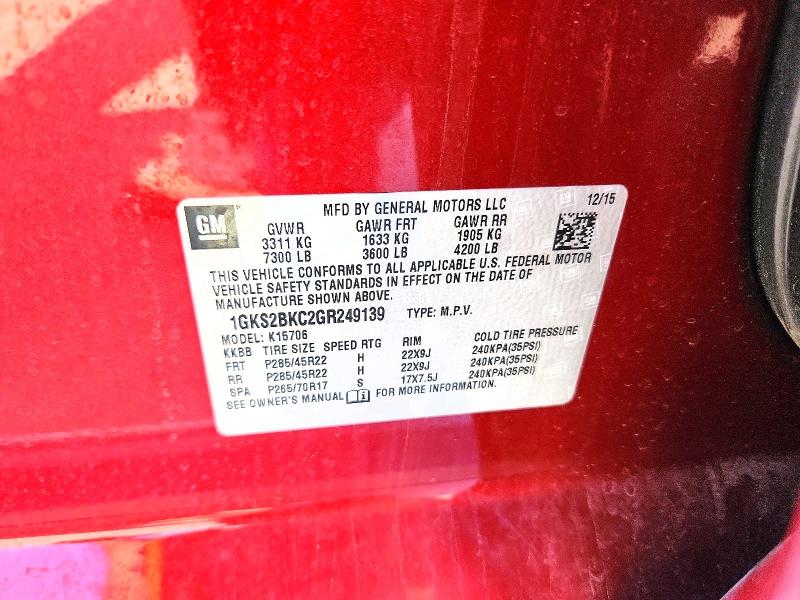 Продаж на аукціоні авто 2016 Gmc Yukon, vin: 1GKS2BKC2GR249139, номер лоту: 69159116