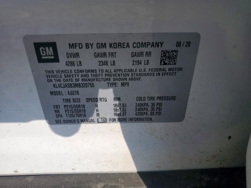 Продаж на аукціоні авто 2021 Buick Encore, vin: KL4CJASB3MB320755, номер лоту: 67556086