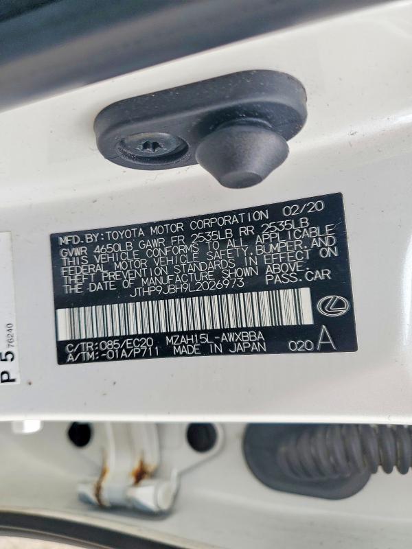 Продажа на аукционе авто 2020 Lexus Ux, vin: JTHP9JBH9L2026973, номер лота: 70045746
