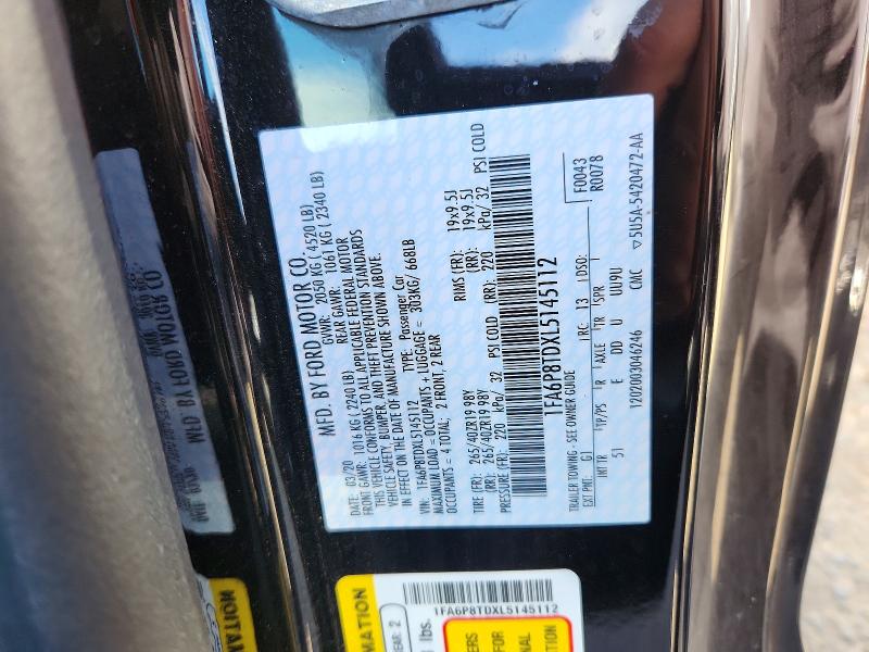 Продаж на аукціоні авто 2020 Ford Mustang, vin: 1FA6P8TDXL5145112, номер лоту: 68665646