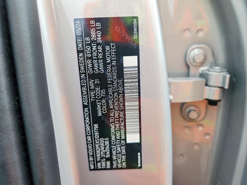 69972386 :رقم المزاد ، YV4062PEXS1297798 vin ، 2025 Volvo Xc90 مزاد بيع