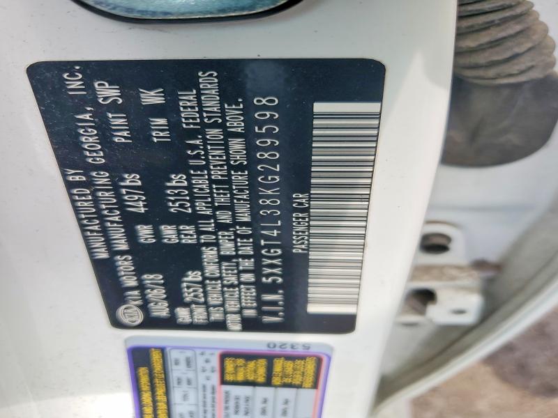 2019 Kia Optima მანქანა იყიდება აუქციონზე, vin: 5XXGT4L38KG289598, აუქციონის ნომერი: 67102936