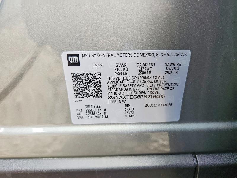 Aukcja sprzedaży 2023 Chevrolet Equinox, vin: 3GNAXTEG6PS216405, numer aukcji: 67180026