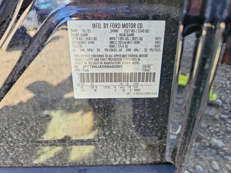 2025 Ford Maverick მანქანა იყიდება აუქციონზე, vin: 3FTTW8JA5SRA92985, აუქციონის ნომერი: 66847386