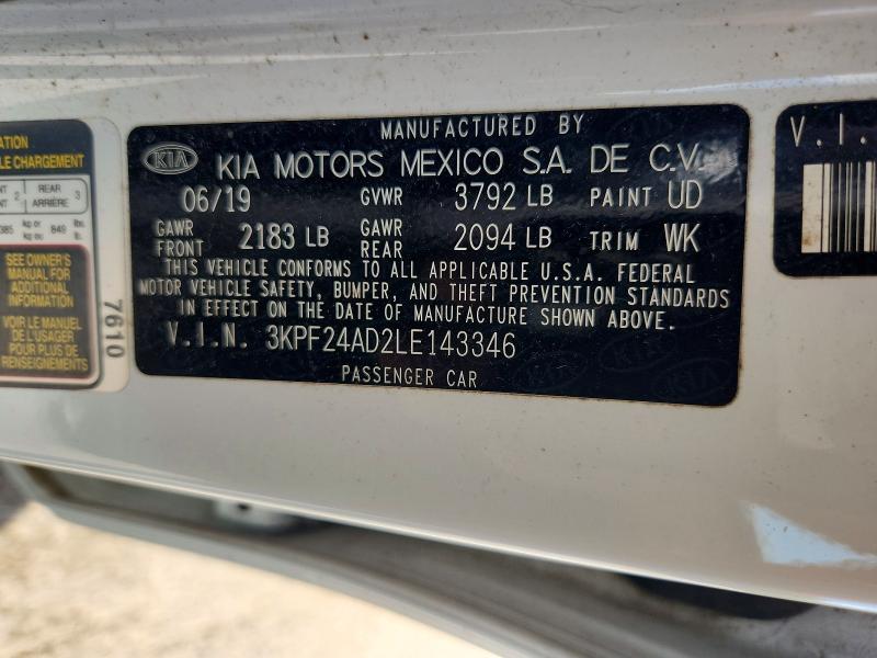Aukcja sprzedaży 2020 Kia Forte, vin: 3KPF24AD2LE143346, numer aukcji: 68364206