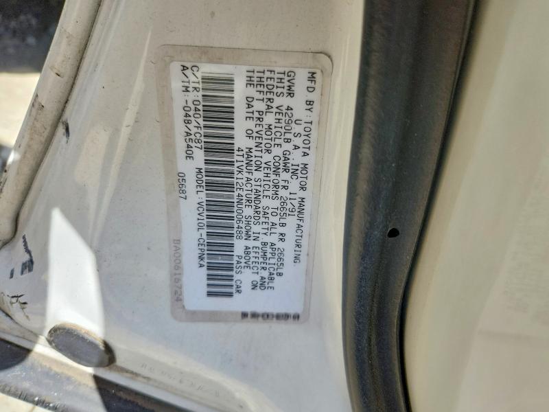 68447696 :رقم المزاد ، 4T1VK12E4NU006488 vin ، 1992 Toyota Camry مزاد بيع