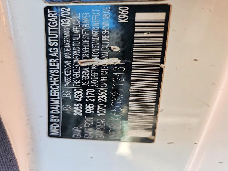 Продаж на аукціоні авто 2002 Mercedes-benz Clk, vin: WDBLK65GX2T124311, номер лоту: 70348936