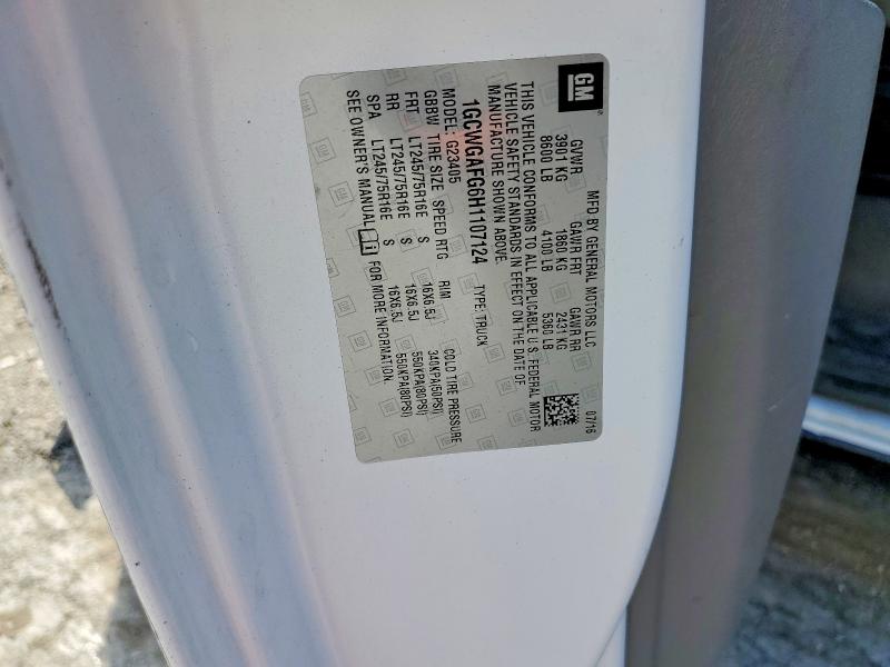 2017 Chevrolet Express G2500 მანქანა იყიდება აუქციონზე, vin: 1GCWGAFG6H1107124, აუქციონის ნომერი: 66826146