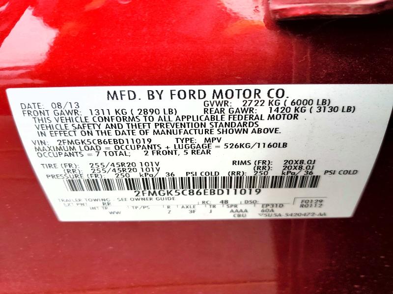 Продаж на аукціоні авто 2014 Ford Flex, vin: 2FMGK5C86EBD11019, номер лоту: 70050336