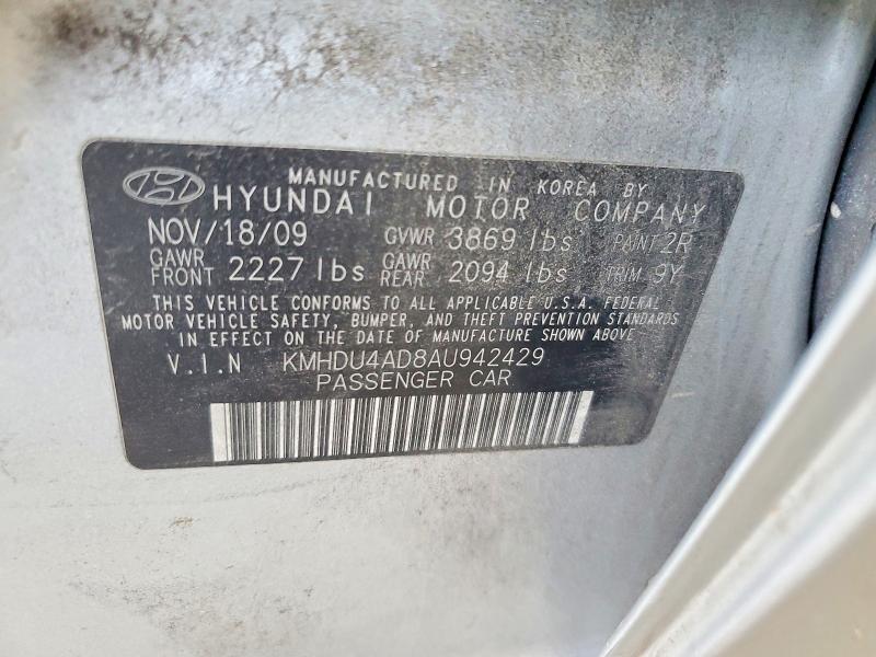 67910586 :رقم المزاد ، KMHDU4AD8AU942429 vin ، 2010 Hyundai Elantra مزاد بيع