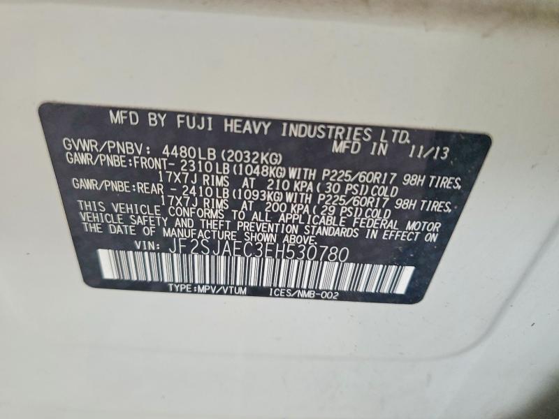 Aukcja sprzedaży 2014 Subaru Forester, vin: JF2SJAEC3EH530780, numer aukcji: 67493356