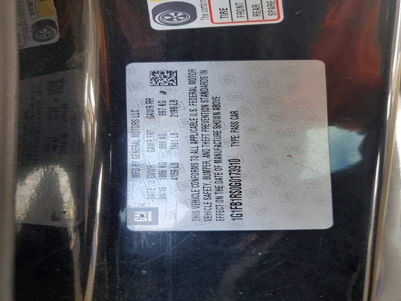 2016 Chevrolet Camaro მანქანა იყიდება აუქციონზე, vin: 1G1FB1RS0G0173910, აუქციონის ნომერი: 68808776