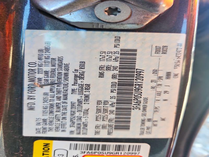 67320886 :رقم المزاد ، 3FA6P0SU9GR120997 vin ، 2016 Ford Fusion مزاد بيع