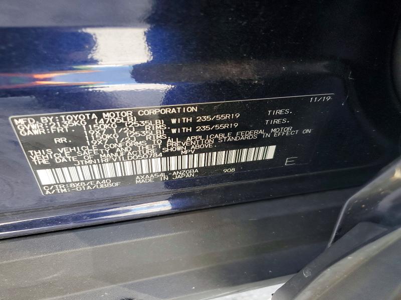 2020 Toyota Rav4 მანქანა იყიდება აუქციონზე, vin: JTMN1RFV1LD050784, აუქციონის ნომერი: 71062226