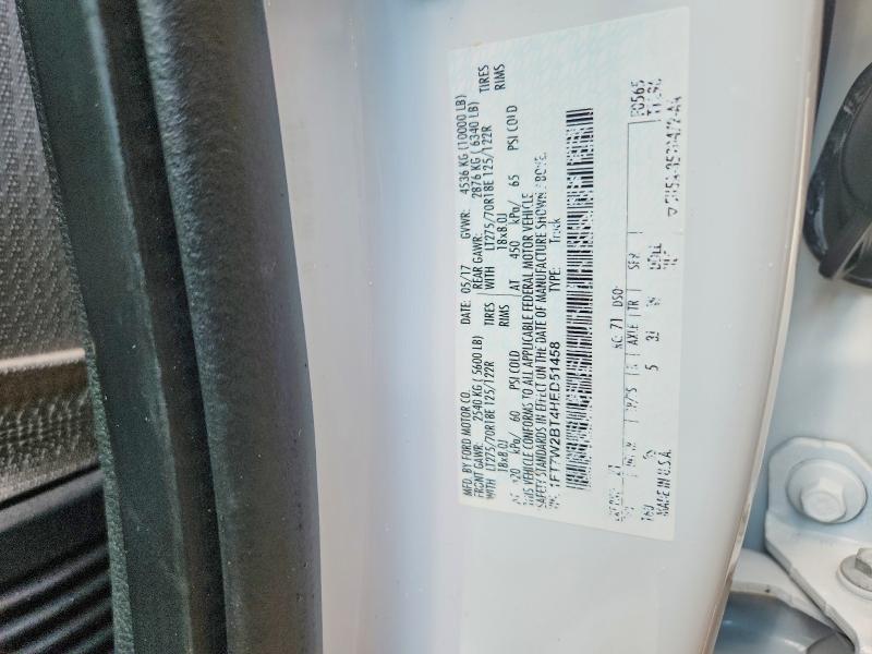 64812816 :رقم المزاد ، 1FT7W2BT4HED51458 vin ، 2017 Ford F250 مزاد بيع