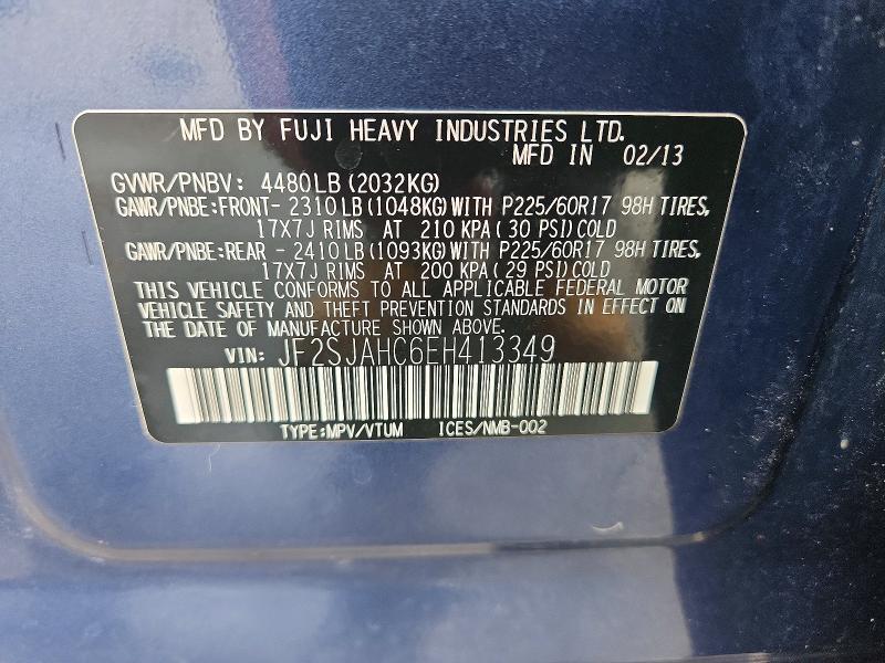 Продаж на аукціоні авто 2014 Subaru Forester, vin: JF2SJAHC6EH413349, номер лоту: 70361796