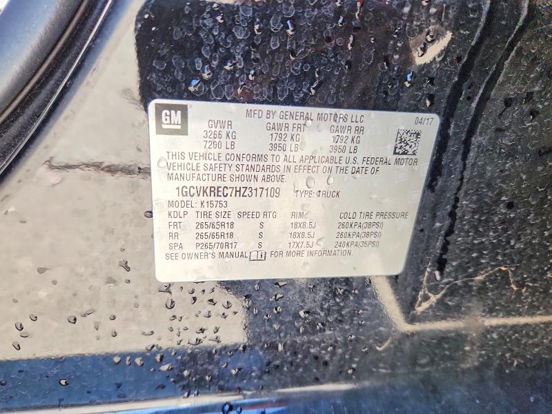 Продажа на аукционе авто 2017 Chevrolet Silverado, vin: 1GCVKREC7HZ317109, номер лота: 67291906