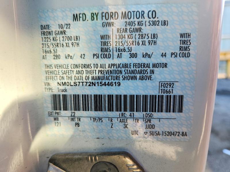 Продаж на аукціоні авто 2022 Ford Transit Connect, vin: NM0LS7T72N1544619, номер лоту: 67327296