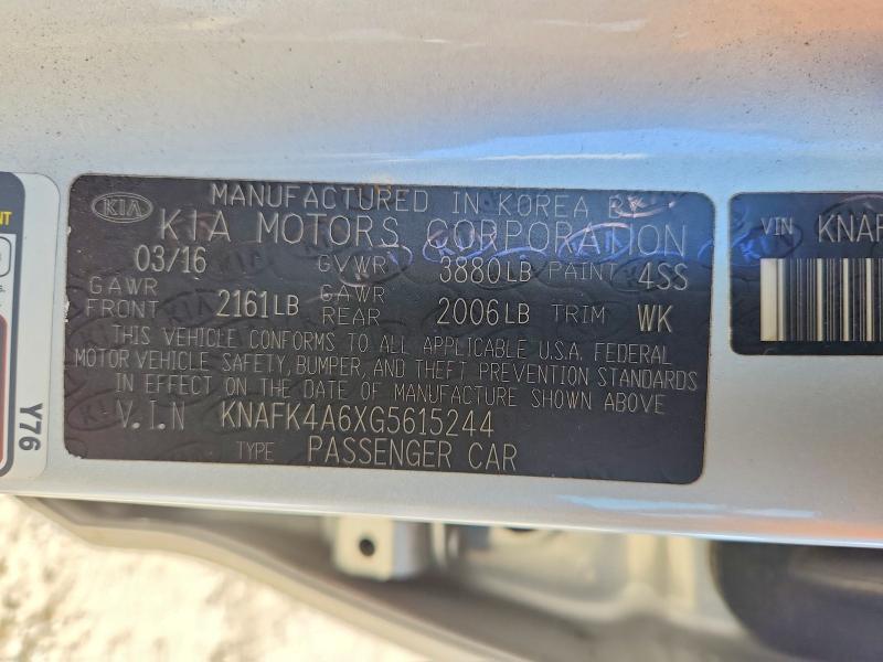 Aukcja sprzedaży 2016 Kia Forte, vin: KNAFK4A6XG5615244, numer aukcji: 67196516