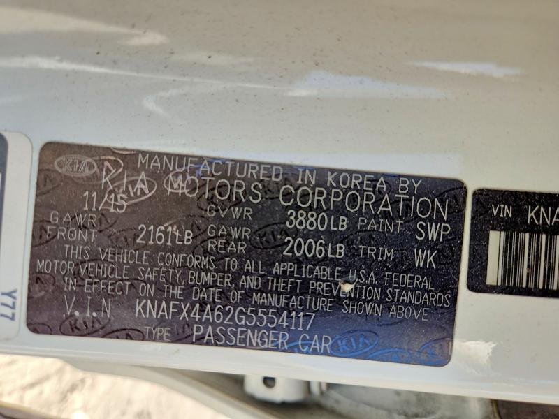 68326136 :رقم المزاد ، KNAFX4A62G5554117 vin ، 2016 Kia Forte مزاد بيع