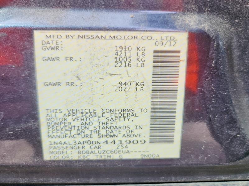 68948596 :رقم المزاد ، 1N4AL3AP0DN441909 vin ، 2013 Nissan Altima 2.5 مزاد بيع