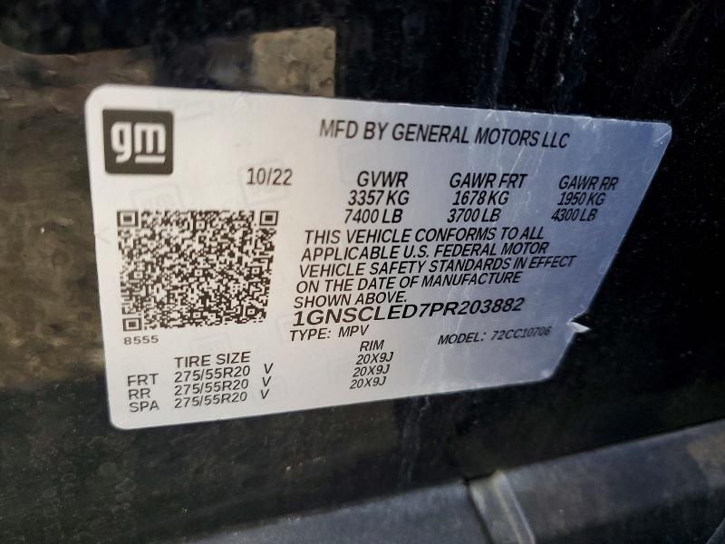 69321886 :رقم المزاد ، 1GNSCLED7PR203882 vin ، 2023 Chevrolet Tahoe مزاد بيع