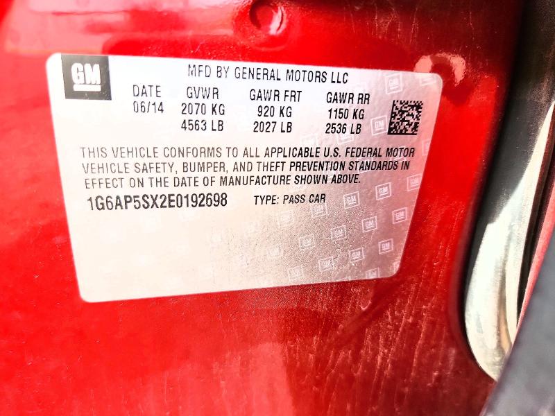 2014 Cadillac Cts მანქანა იყიდება აუქციონზე, vin: 1G6AP5SX2E0192698, აუქციონის ნომერი: 68934706