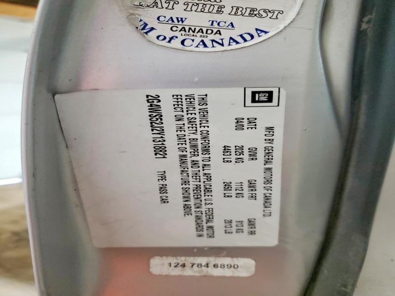 Продажа на аукционе авто 2000 Buick Century, vin: 2G4WS52J2Y1318821, номер лота: 69418806