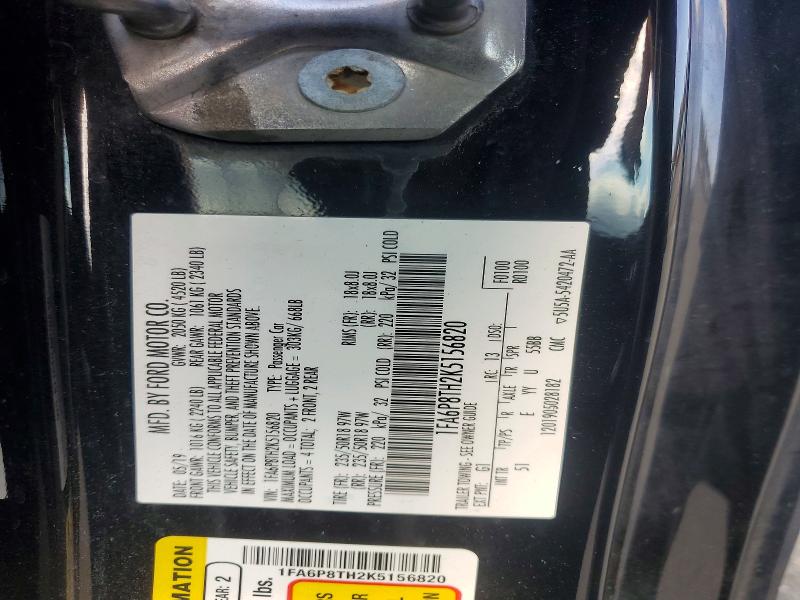 2019 Ford Mustang მანქანა იყიდება აუქციონზე, vin: 1FA6P8TH2K5156820, აუქციონის ნომერი: 67358516