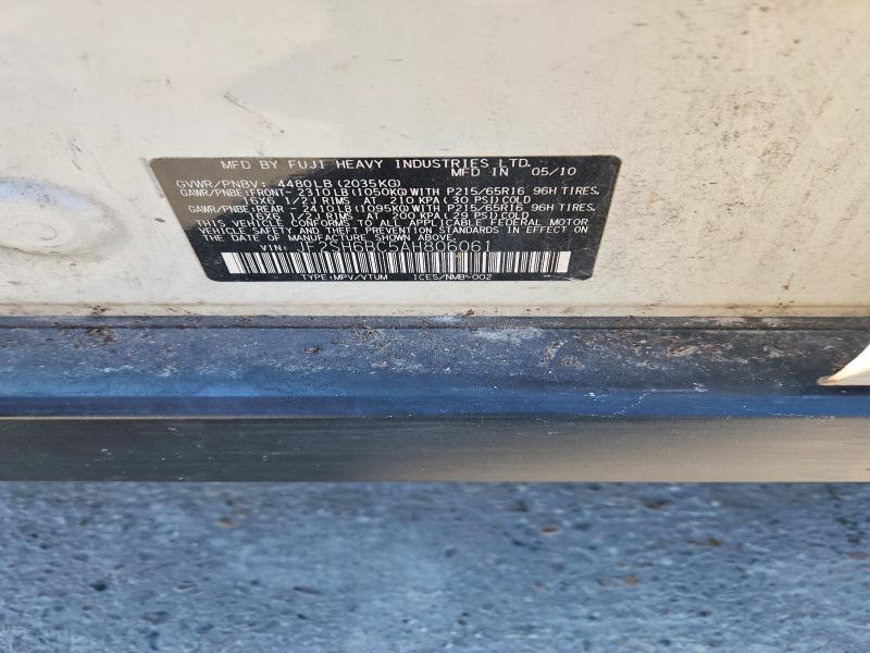 69958156 :رقم المزاد ، JF2SH6BC5AH806061 vin ، 2010 Subaru Forester مزاد بيع