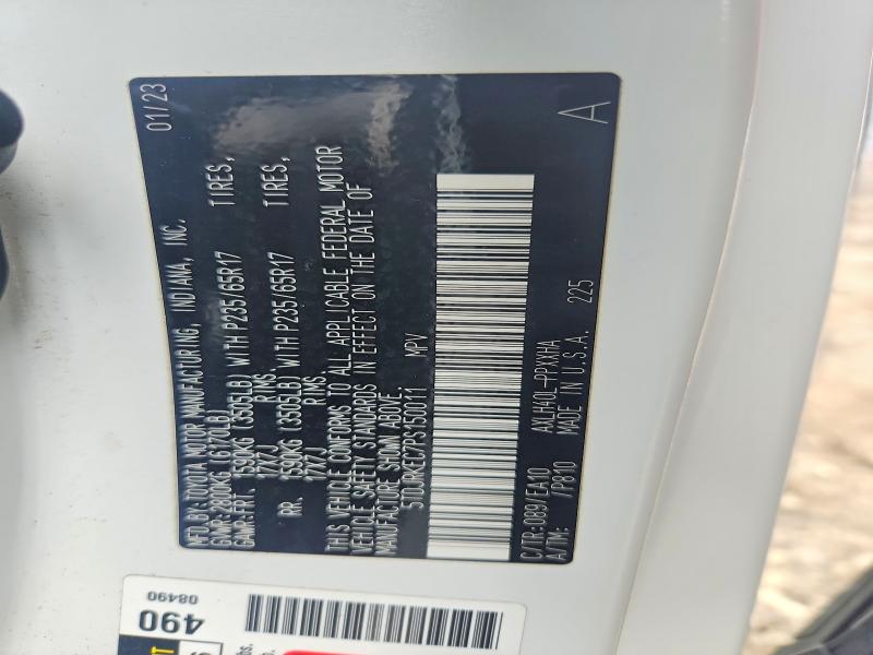 70352266 :رقم المزاد ، 5TDJRKEC7PS150011 vin ، 2023 Toyota Sienna مزاد بيع