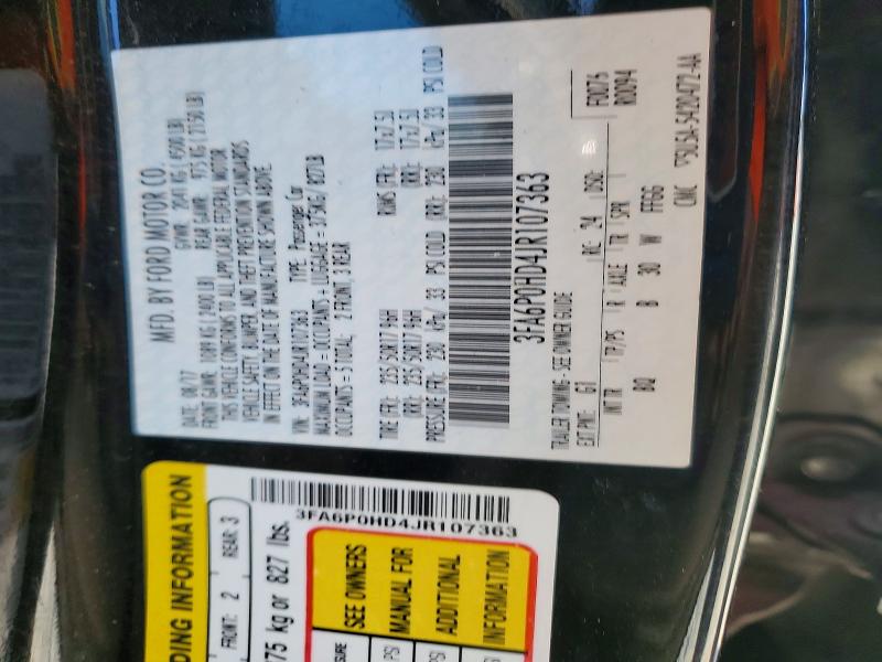 69965726 :رقم المزاد ، 3FA6P0HD4JR107363 vin ، 2018 Ford Fusion مزاد بيع