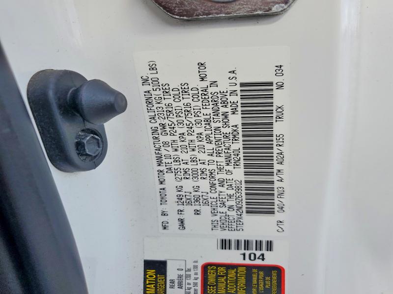 71110406 :رقم المزاد ، 5TEPX42N09Z639812 vin ، 2009 Toyota Tacoma مزاد بيع