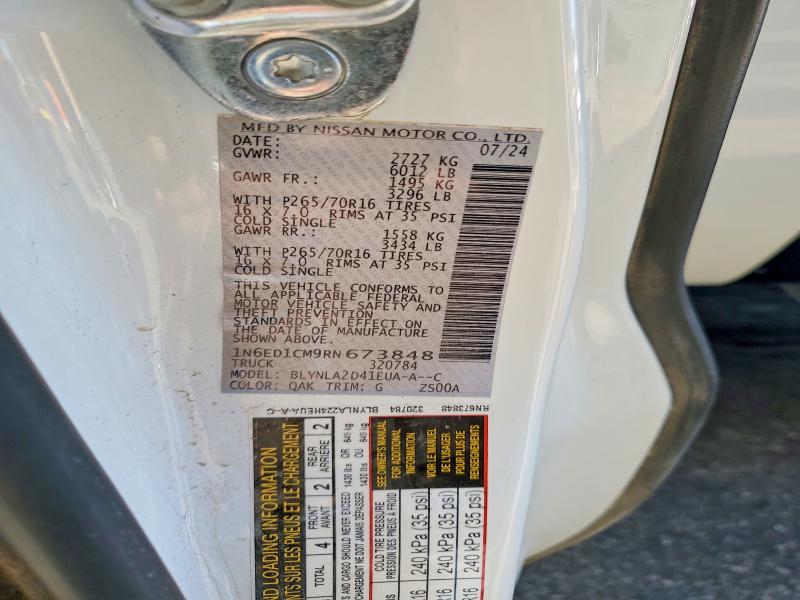 68867736 :رقم المزاد ، 1N6ED1CM9RN673848 vin ، 2024 Nissan Frontier مزاد بيع