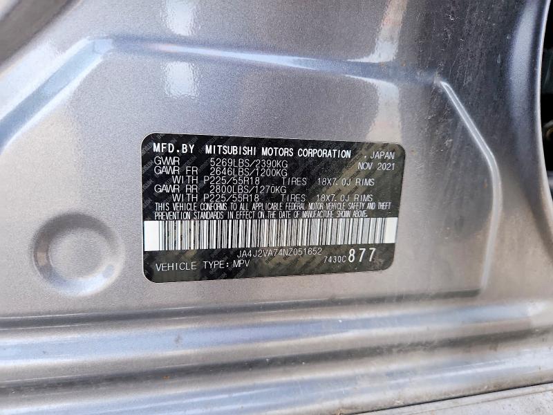 Продажа на аукционе авто 2022 Mitsubishi Outlander, vin: JA4J2VA74NZ051652, номер лота: 68790906