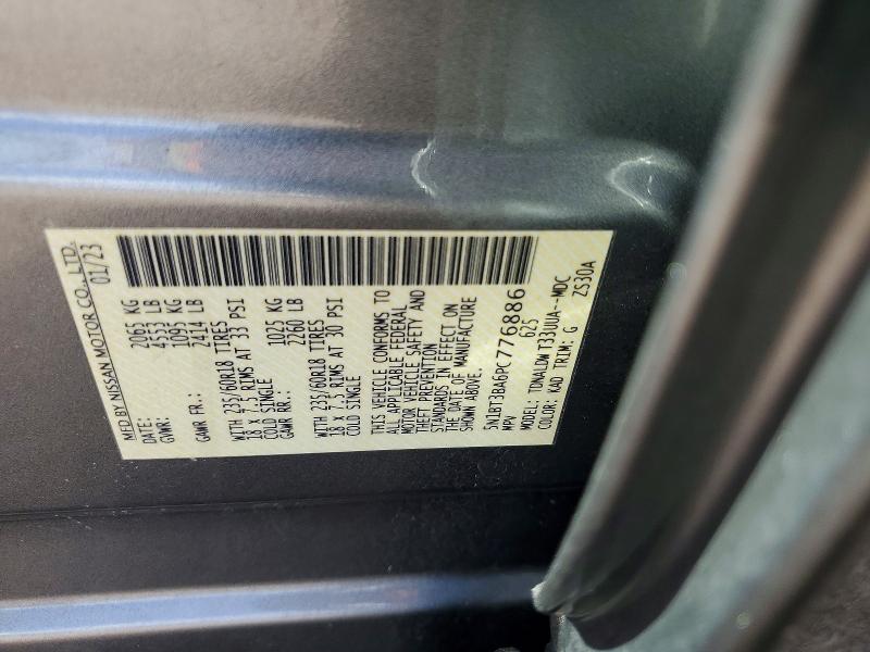 2023 Nissan Rogue მანქანა იყიდება აუქციონზე, vin: 5N1BT3BA6PC776886, აუქციონის ნომერი: 67669696