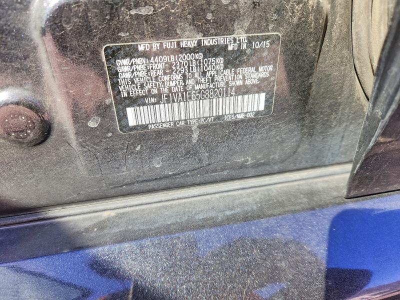 68403206 :رقم المزاد ، JF1VA1E65G8820114 vin ، 2016 Subaru Wrx مزاد بيع