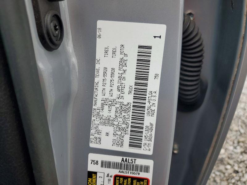 Продаж на аукціоні авто 2018 Toyota Tundra, vin: 5TFHW5F19JX765635, номер лоту: 70351276
