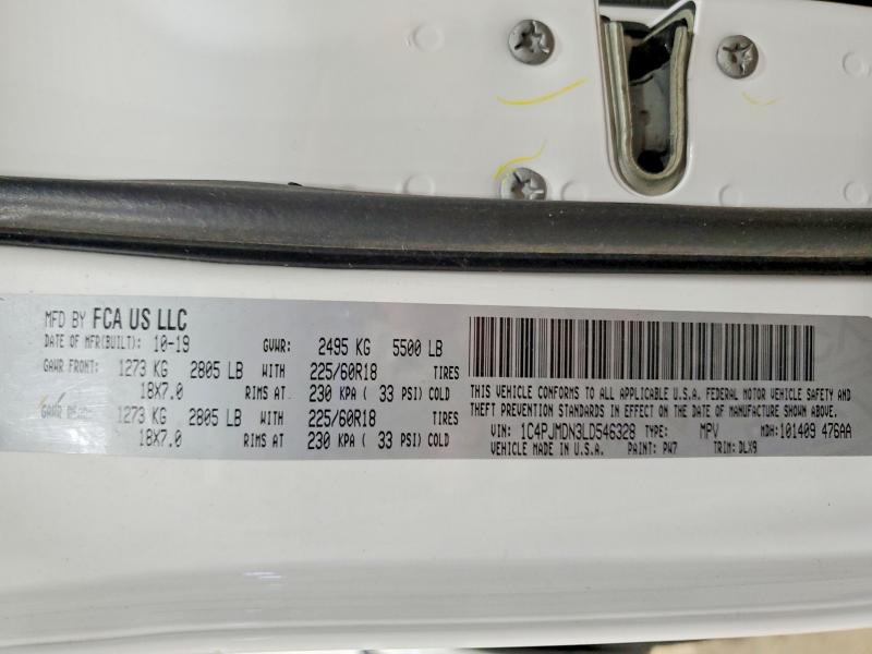 Продаж на аукціоні авто 2020 Jeep Cherokee, vin: 1C4PJMDN3LD546328        , номер лоту: 69037976