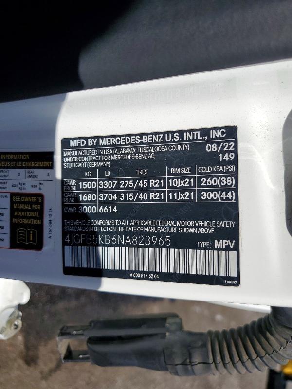 Продажа на аукционе авто 2022 Mercedes-benz Gle, vin: 4JGFB5KB6NA823965, номер лота: 71511276