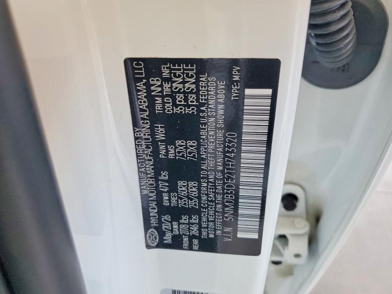 68732476 :رقم المزاد ، 5NMJB3DE2TH743320 vin ، 2026 Hyundai Tucson مزاد بيع