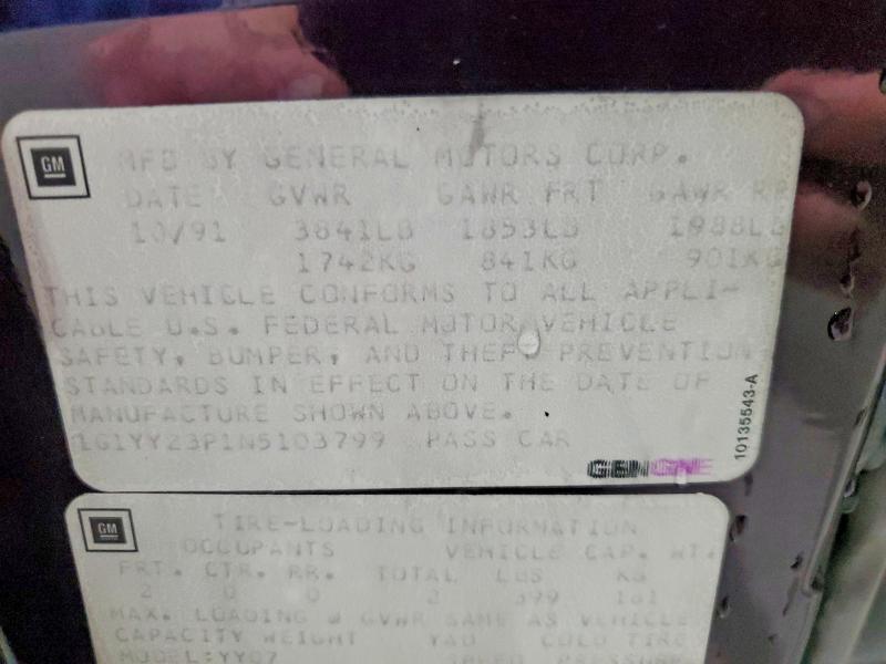 Продаж на аукціоні авто 1992 Chevrolet Corvette, vin: 1G1YY23P1N5103799, номер лоту: 70169246