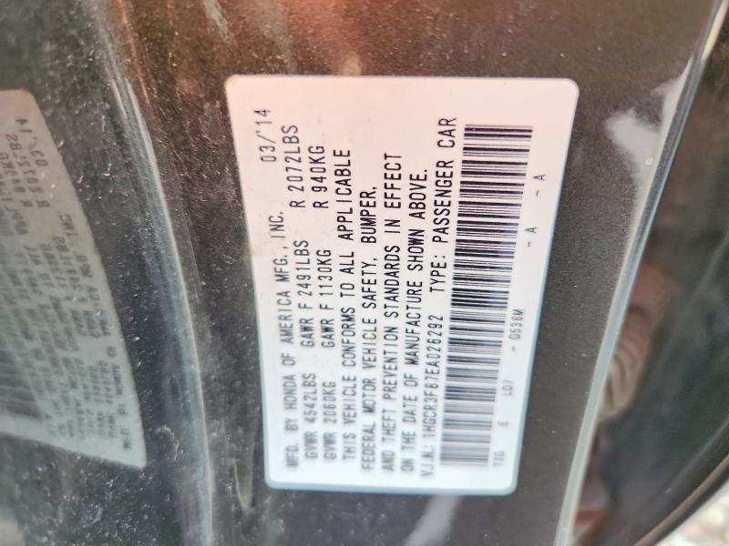 2014 Honda Accord მანქანა იყიდება აუქციონზე, vin: 1HGCR3F87EA026292, აუქციონის ნომერი: 67908326