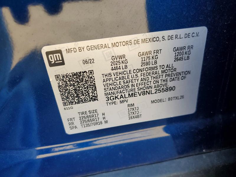 Aukcja sprzedaży 2022 Gmc Terrain, vin: 3GKALMEV8NL255890, numer aukcji: 68617346